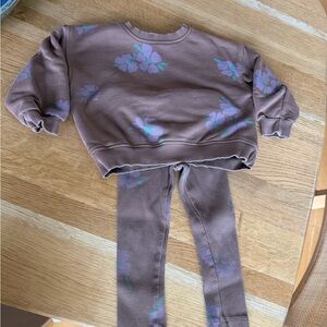 Zara Brown and Green Floral Set